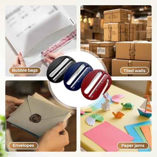 Envelope Opener, Letter Opener Envelope Slitter, Mail Opener Tool Package Opener Cutter, with Pointed End & Magnifying Glass & Scale (2PCS)