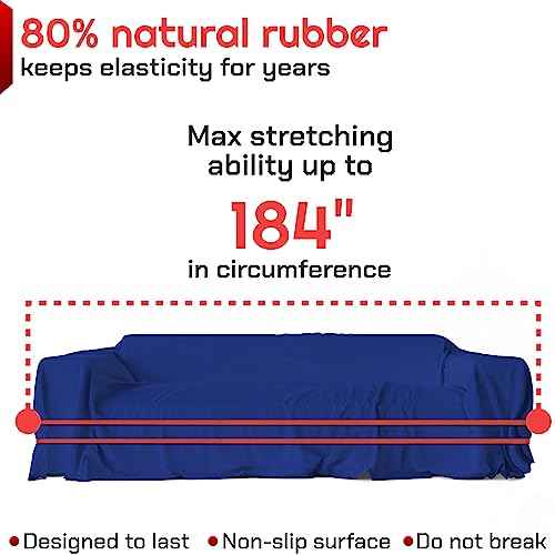 IDL Packaging 92" Strong, Elastic & Flexible Rubber Bands, Pack of 8, Red - 2X Elasticity, 80% Natural Rubber - Extra Strong Mover Bands for Furniture, Boxes, Moving Blankets