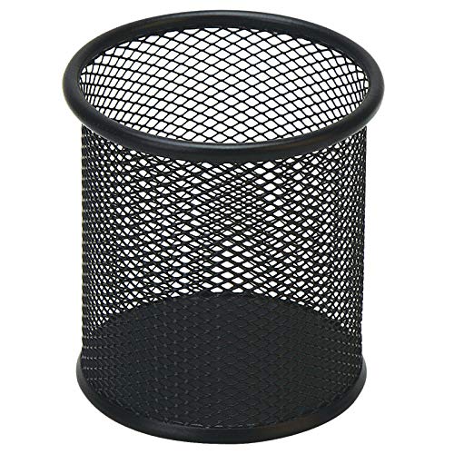 Black Wire Mesh Pen Holder Cup for Desk Office Organizer