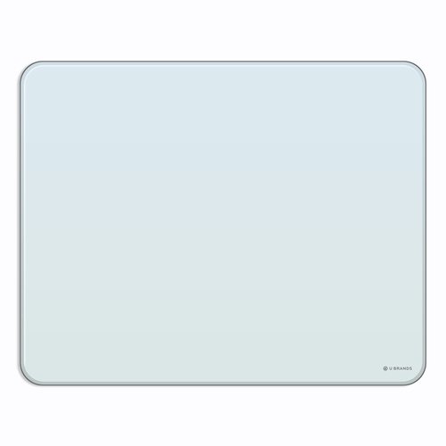 U Brands Magnetic Cubicle/Wall Glass Dry-Erase Board, 16" x 20" Inches, White Frosted Surface, Frameless
