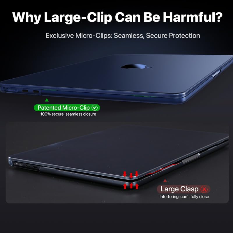 Soonjet Midnight Clear 13.6-inch MacBook Air Case for M2 M3 M4 M5 2022-2026