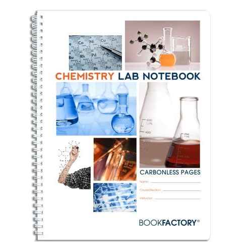 BookFactory Carbonless Chemistry Lab Notebook - 100 Sets of Pages (8.5'' X 11'') (Duplicator) - Scientific Grid Pages, Durable Translucent Cover, Wire-O Binding (Made in USA)