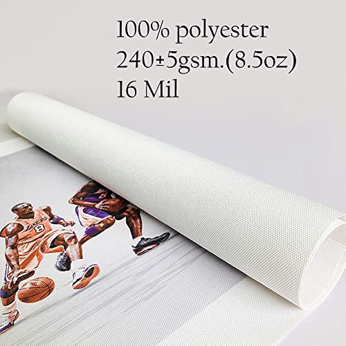 255 Polyester Canvas Roll 13inchx 40ft Waterproof Matte Inkjet Canvas for Decorative Painting Advertising and Wide Format Inkjet Printing 13inchx40ft