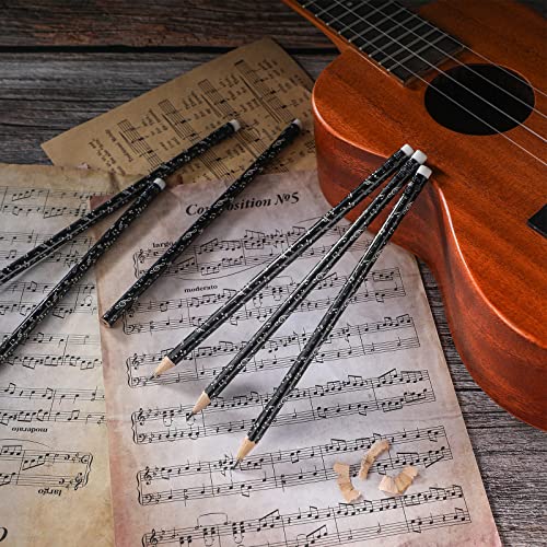 Chinco 200 Pieces Music Note Pencil Music Pencils Round Pencils Wooden Case with Eraser for Students Kids Classroom Favors Supplies