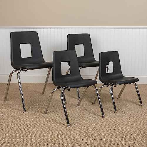 Flash Furniture Mickey Advantage Black Student Stack School Chair - 12-inch