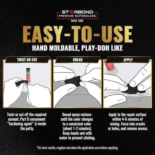 STARBOND 2 oz. Black Epoxy Putty Stick? General Purpose for Woodworking, Automotive, Home Repair, Plumbing, DIY Modeling