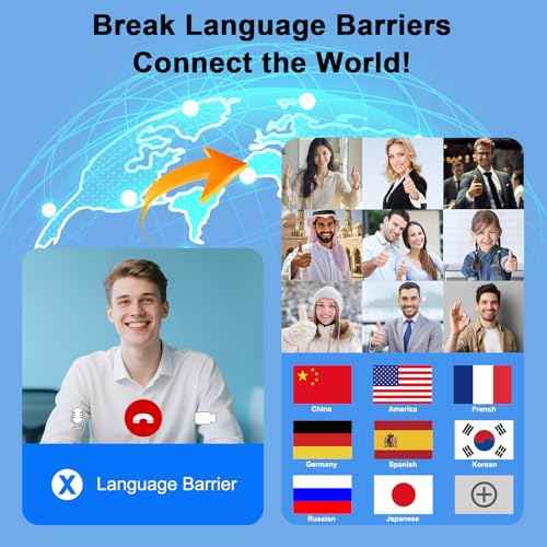 AI Translation Earbuds Real Time 164 Languages & Accents, Audifonos Traductores Ingl?s Espa?ol, IPX7 Waterproof & 10-Min Fast Charge, Bluetooth 5.4 Open-Ear Translator Earbuds for iOS/Android