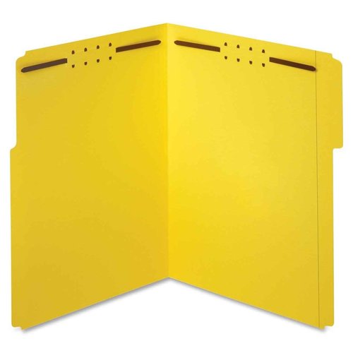 Pendaflex Fastener Folders, 2 Fasteners, Letter Size, Blue and Yellow, 50 per Box