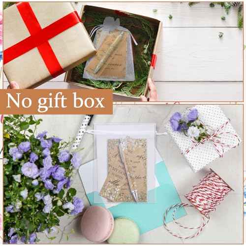 Yeaqee 200 Pcs Christian Gifts Set Include 50 Bible Verses Bookmarks Book Markers 50 Ballpoint Pens 50 Bible Notebooks 50 Organza Bags Mother's Day Bulk Gifts for Church Women