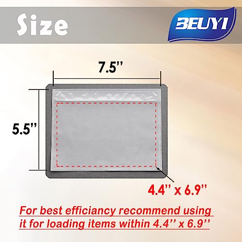 BEUYI 7.5'' x 5.5'' Clear Packing List Envelopes 50 Pack Water-Resistant Adhesive Pouches
