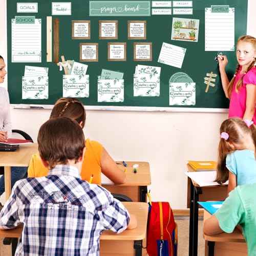 180 pcs Prayer Board Kit Christian Gift prayer board supplies for women Eucalyptus leaf Pray Gifts for Envelope Set Bible Verse Quotes Prayer Board Supplies DIY Wall Art for home office church school