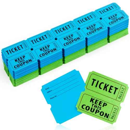 MAQIHAN 800PCS Double Roll Raffle Tickets - 50/50 Raffle Tickets Perforated Line Consecutive Numbers Tearable Writable Suitable for Raffles, Events, Carnivals, Entry, Lottery, Prizes