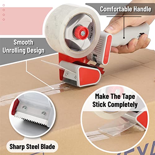 Mr. Pen Heavy Duty Packing Tape Dispenser Gun Set, 2 Pack, Red, 2-Inch Width