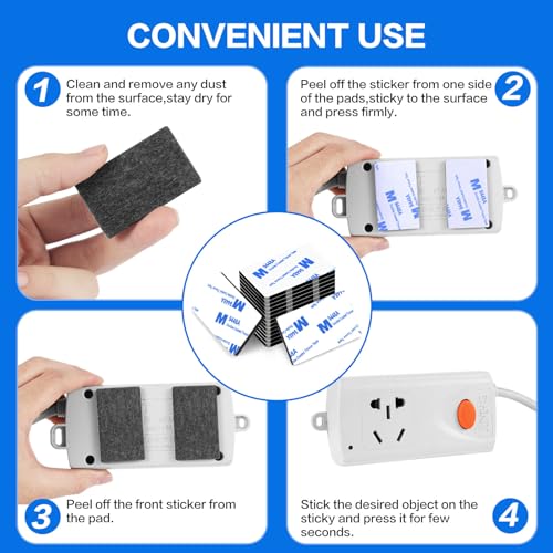 Moeey 48Pcs Double-Sided Adhesive Foam Tape 3mm Thick Black Mounting Pads 5x3 cm – Heavy Duty, Waterproof