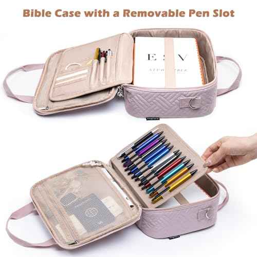 Large Bible Case for Women-Bible Covers-Bible Carrying Case-Book Bags and Totes for Women with Detachable Shoulder Strap, Bible Gift
