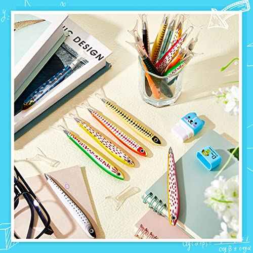 Outus Fish Pen Ballpoint Ink Pens Kawaii Novelty Pen 0.7 mm Bulk Realistic Fishing Decoration for Sea Party Favors Halloween Christmas Near Year Gift(50 Pieces)