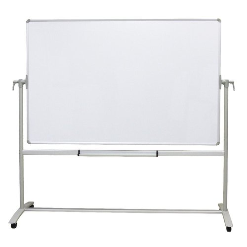 VIZ-PRO Double-Sided Non-Magnetic Office Whiteboard/Mobile Easel, 48 x 36 Inches, Steel Stand