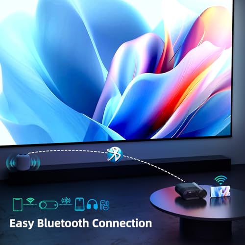 Home Projector with WiFi and Bluetooth, Native 1080P Mini Movie