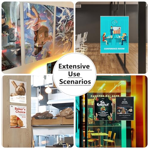 MaxGear 8.5 x 11 Wall Mount Acrylic Sign Holder 2-Pack with Tape – Vertical, Easy Install Adhesive Display