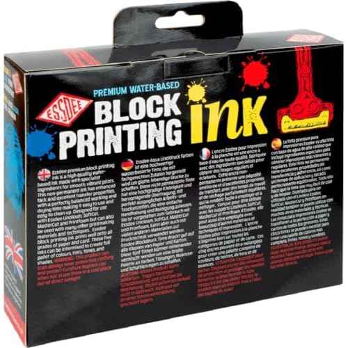 Essdee Premium Quality Block Printing Ink (Pack of 5 Primary Colours),19 x 18 x 4 cm