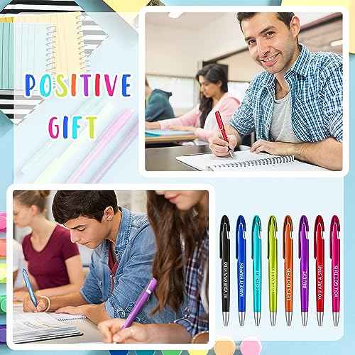 Lincia 100 Pcs Positive Theme Ballpoint Pens Bulk Retractable Medium Point Pens with Black Ink Inspiration Thank You Gifts for Teacher, Back to School, Christmas