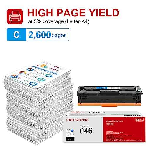 1 Pack 046 1249C001AA Cyan Toner Cartridge: Compatible CRG 046 1249C001AA Replacement for Canon Color Image Class LBP654Cdw MF735Cdw MF731Cdw MF733Cdw Printer