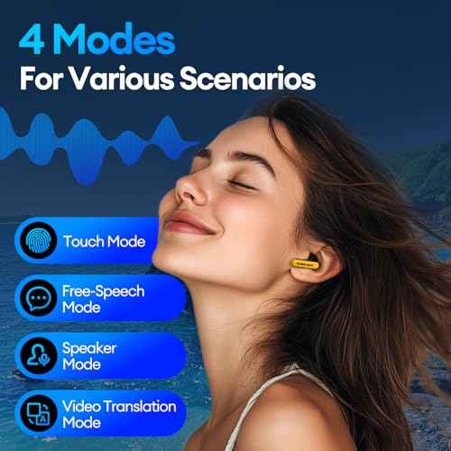Transformers AI Translation Earbuds 3-in-1 Translator Earbuds Real Time 144 Language & Accents Translating Earbuds Bluetooth 5.4, Audifonos Traductores Ingl?s Espa?ol, TF-T01 Yellow Bumblebee