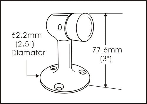 QCAA Solid Brass Door Stop, 3", US10B ORB Oil Rubbed Bronze, 4 Pack, Made in Taiwan