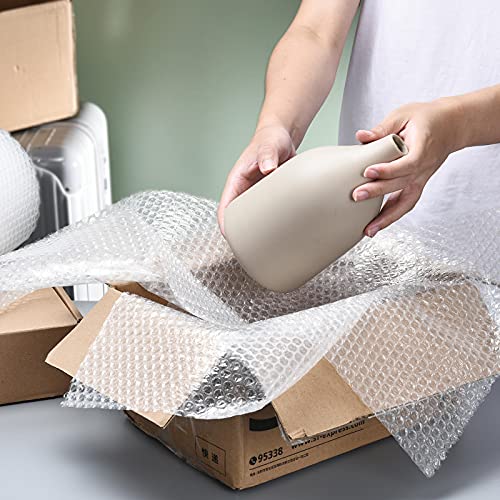 Sumono Bubble Cushion Wrap Roll 12in x 36ft (2 Rolls, 72ft Total) with Fragile Stickers