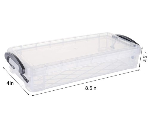WUWEOT 8 Pack Plastic Pencil Box, Large Capacity Pencil Box with Snap-tight Lid, Supplies Storage Organizer, Office Storage Boxes Watercolor Pen Drawing Tools Container, 8.5"x 4"x 1.5"