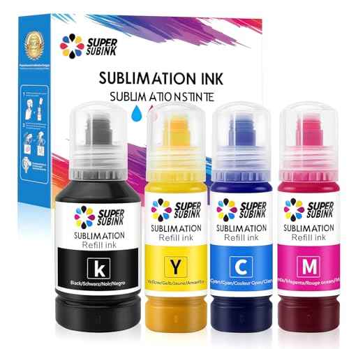 Sublimation Ink 502 522 Refilled Bottles for Ecotank ET-2803 ET-2800 ET-2840 ET-2850 ET-4800 ET-15000 Inkjet Printer Heat Press Transfer Ink