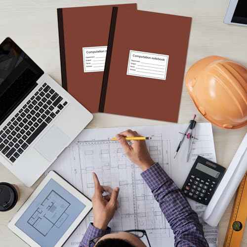 4 Pcs Computation Notebook 4x4 Quad Ruled, Grid Engineering Notebook Green Paper Lab Notebook for Drawings Planning Engineering and Technical Applications, 11-3/4" x 9-1/4"