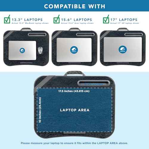 LAPGEAR XL Designer Lap Desk with Phone Holder and Device Ledge - Gray Argyle - Fits up to 17.3 Inch Laptops - Style No. 45538