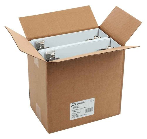 Cardinal Performer 3-Ring Binders, 3", Non-Locking Slant-D Rings, 725-Sheet Capacity, ClearVue Presentation, Non-Stick, PVC-Free, White, 4-Pack (27600)