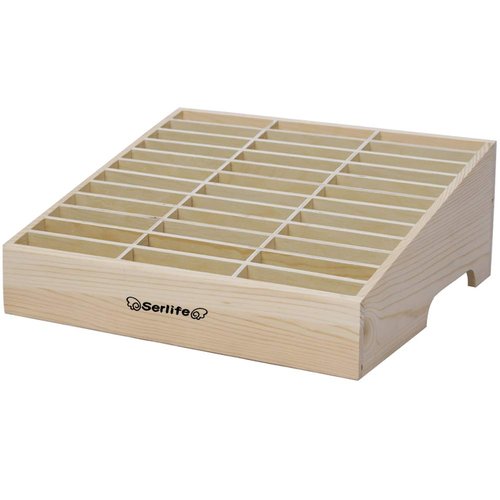 No-branded Serlife Wood Cell Phones Storage Box Pencil Mobile Phone Holder Classroom Desktop Organizer (Maple, 36 Cells)