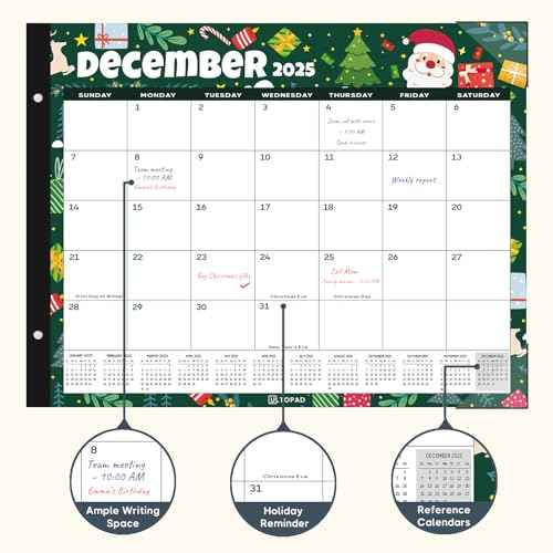 Desk Calendar 2025-2026, 18 Months Calendar Runs from October 2025 to March 2027 - Large 22" x 17" Desktop Monthly Calendar for Home, School, or Office - Seasonal Pattern