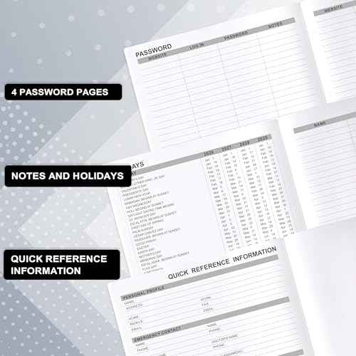 2026-2028 Monthly Planner - 3 Year Monthly Planner 2026-2028, Jan.2026 - Dec.2028, 8" x 10", Tabs + Back Pocket + Hardcover- Black