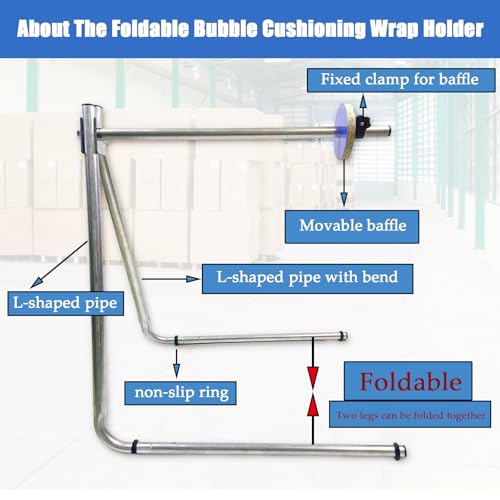 ECHDR Foldable Bubble Wrap Dispenser Holder 25.6 Inch for Moving & Shipping