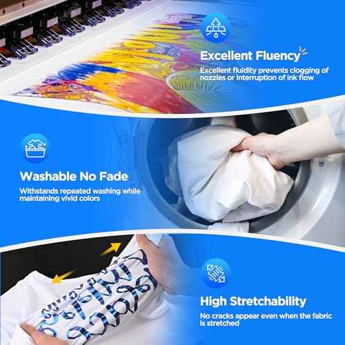 PUNEHOD DTF Ink 500ML White - Premium DTF Transfer Ink for PET Film, Refill Ink for DTF Printer L1800 L805 L800 DX5 DX7 XP600 I3200 TX800, Heat Transfer Printing Direct to Film (Size: White, 500ml)