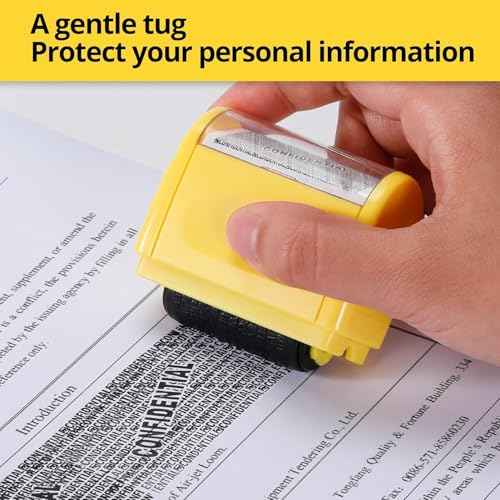 Identity Theft Protection Roller Stamps - Confidential Roller Stamp Including 6-Pack Refills, Anti Theft, Privacy & Security Stamp, Designed for ID Blackout Security
