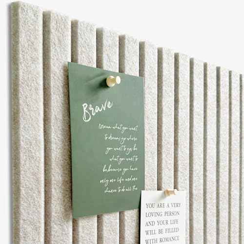 Large Cork Board for Office, 8 Pack Felt Wall Tiles with Slat Wall Paneling and Safe Removable Adhesive Tabs, Felt Bulletin Board Pin Board Cork Boards for Walls (Oatmeal)