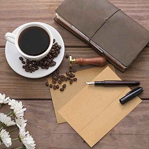 Hongyitime Kraft Paper Envelopes, 50 Pack, 5 x 7 Inch, Brown A7 Envelopes, Self-Seal Card Envelopes, Invitation/Postcard Envelopes