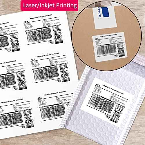 3-1/3" x 4" Shipping Address Labels 3000 Label Stickers Paper for Laser/Inkjet Printer 6 per Page Printable Mailing Labels, FBA Box Labels - Matte, 500 Sheets