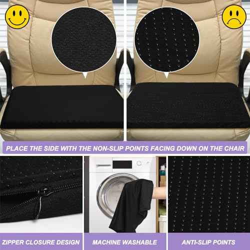 Gel Seat Cushion for Long Sitting - 16.5" x 14.5" x 2.4" (Extra Thick£¦Soft) Gel Cushion for People Over 180 lbs, Pressure Relief Cushion for Office Chair, Egg Cushions for Wheelchair, Seat Pad for Car