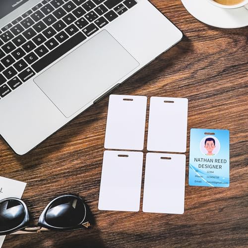 WAYASDCU 200PCS Blank Badge Cards with Slot Punch CR80 30Mil, PVC ID Cards for Business Office