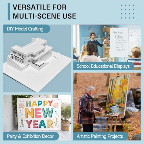 White Foam Board 24x36 Inches - 4 Pack, 0.23 Inch Thick Poster Boards with Corner Protectors