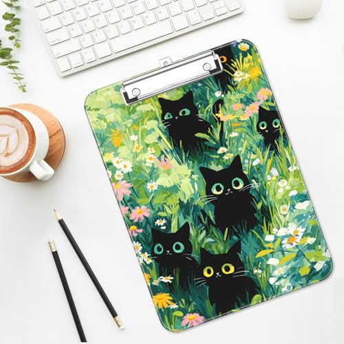 Luminzo Cute Black Cats Plastic Clipboard 9x12.5in Letter Size for Teachers