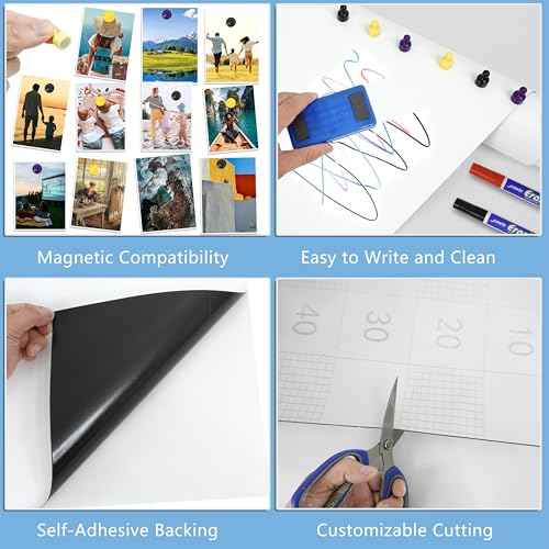 GMEHAR Magnetic Whiteboard Contact Paper, 47¡± x 24¡± Adhesive Dry Erase White Board for Wall,Peel and Stick Magnet Wallpaper for Home, Fridge, Kid¡¯s Playroom, Office, Classroom