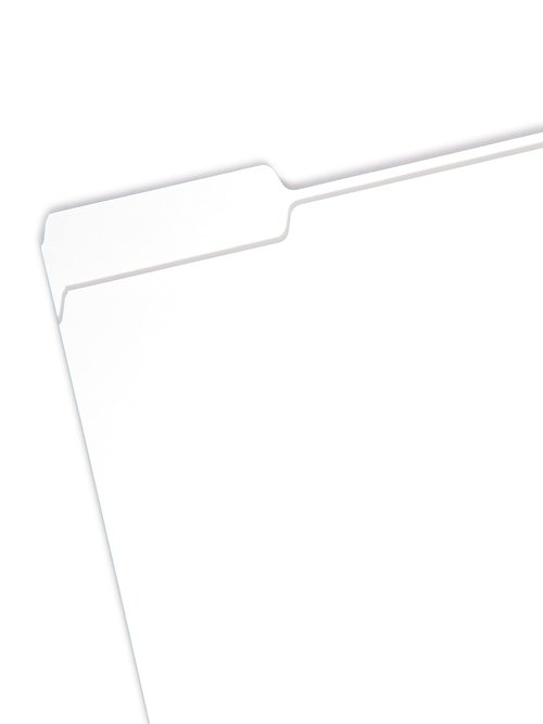 Smead Standard File Folders, 100 Count, White, 1/3-Cut Tabs, Letter Size (12843)