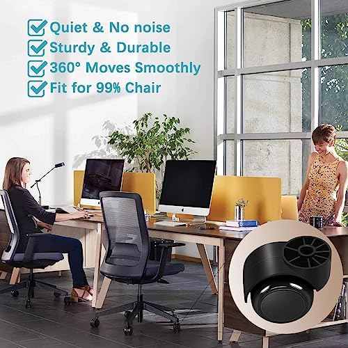 MDZDN 2 Inch Black Silent Office Chair Wheels Replacement - 11mm Stemless Casters, 5PCS/Pack (Variation 0-001)